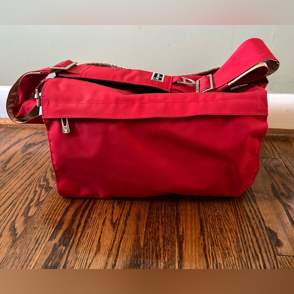 Brand new Ju-Ju-Be red diaper bag with clip on wallet and change pad